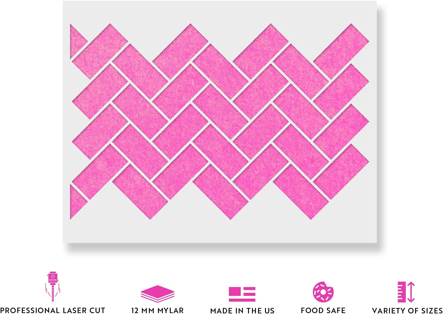 Basic Brick Angle Pattern Wall Stencil - Decorate Your Home for Less - Use This Large Wall Stencil to Add A Designer Touch to Your Room!