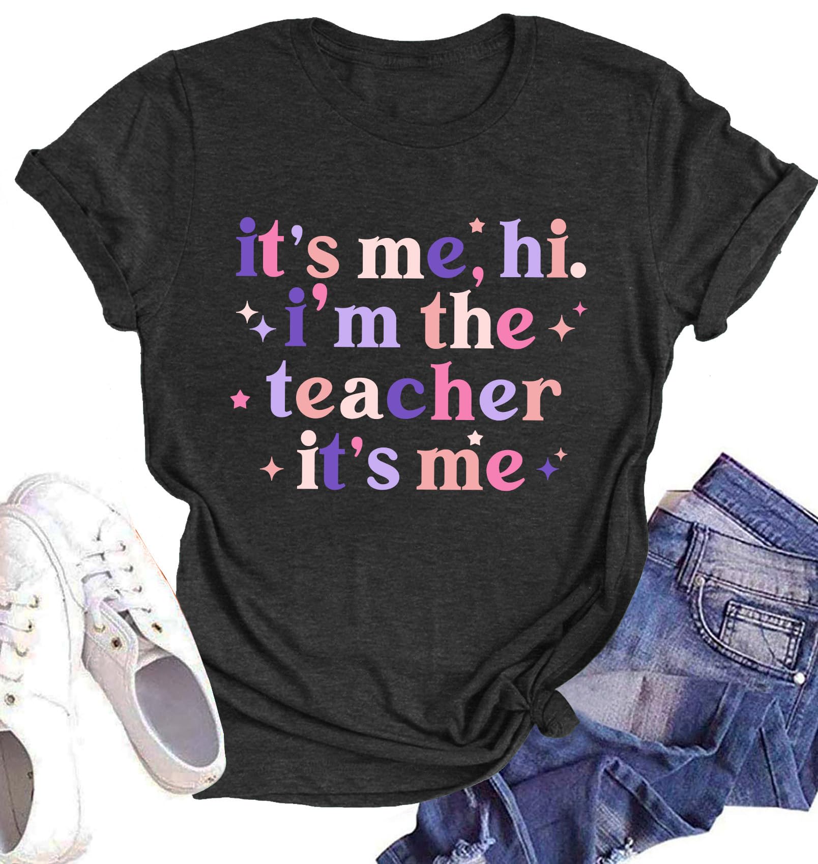 Teacher T-Shirt Women's Short Sleeve Life Shirt - Teacher's Day Gift, Back to School Tee Top
