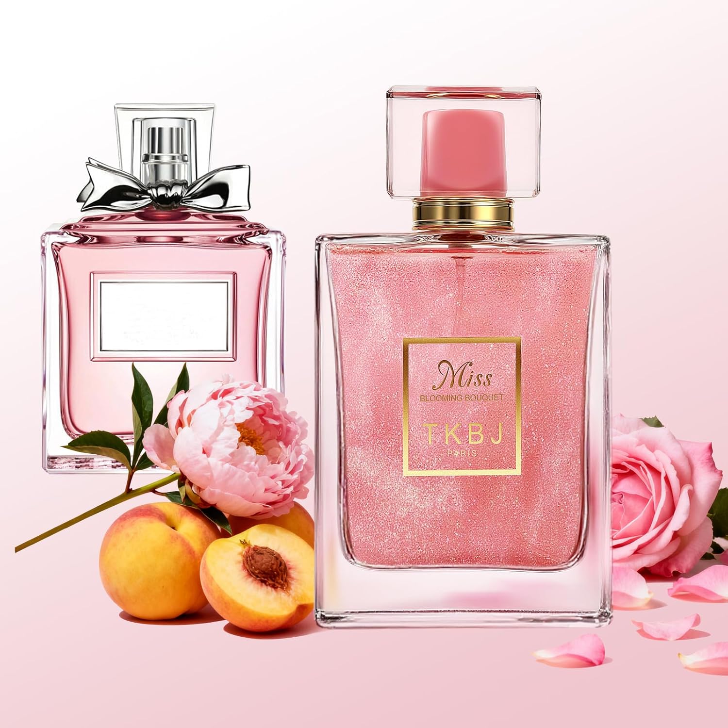 Miss Blooming Bouquet Eau de Toilette for Women, Floral Fruity Perfume with Peony & Musk - Inspired by Dioor, 3.4 oz / 100ml, Elegant & Long-Lasting Fragrance
