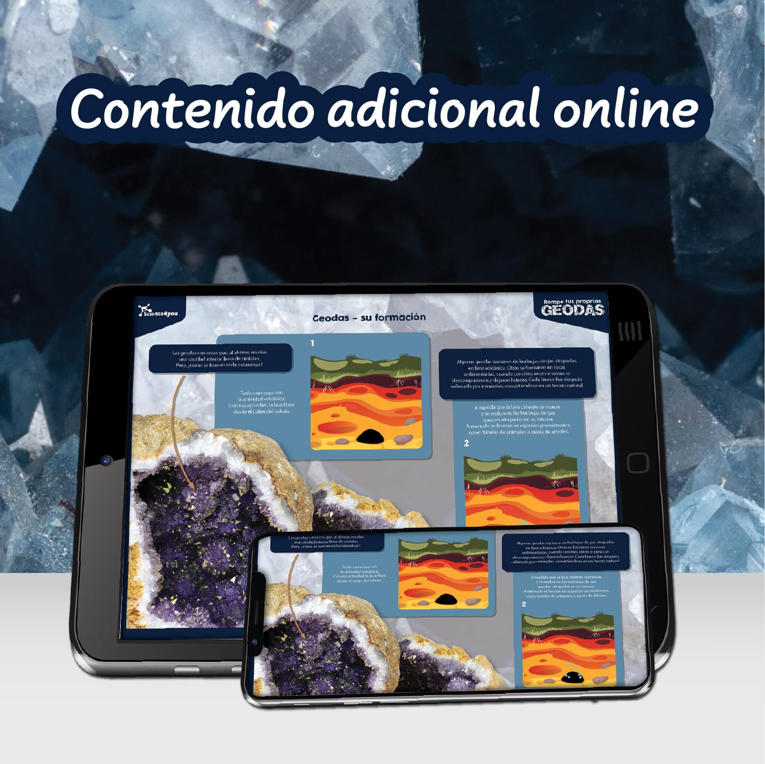 Science4you Rompe 5 Geodas Premium para Niños – Aprende sobre Rocas y Minerales con este Kit de Geodas, Kit Educativo, Regalo de Mineralogía y Geología para Niños y Niñas de 6 7 8 9+