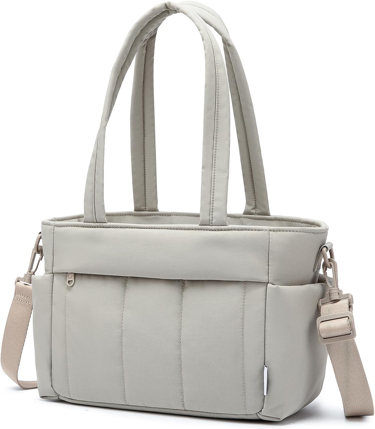 NOL Natural Organic Lifestyle Lunch Bag for Women – Lightweight Puffy Leakproof Cooler Tote with Adjustable Strap, Freezable & Insulated for Work/Outdoor (Cream)