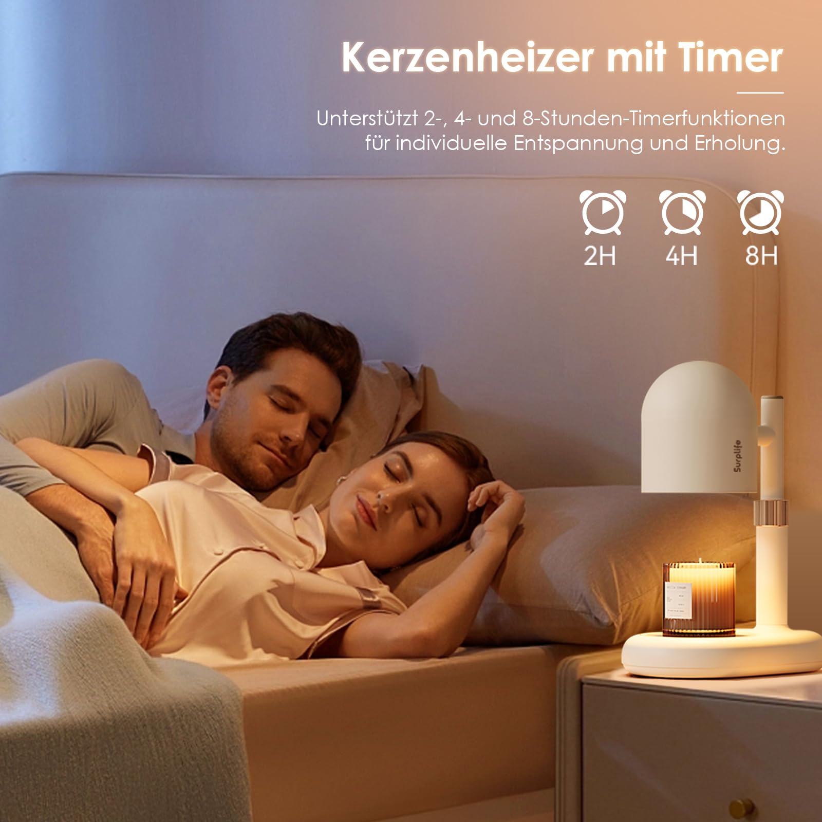 Lampada Scalda Candela, Lampada Candele Warmer Elettrica con Timer e Dimmer, Lampade Aroma Diffusore Regolabile in Altezza, con 2 Lampadine, per Casa, Camera da letto Decorazione donne e mamme