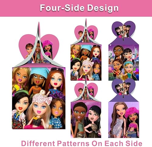 Miniatura 2 de Tuklye 12 cajas de regalo de fiesta Bratz, suministros de fiesta de cumpleaños Bratz para decoraciones de fiesta de niñas