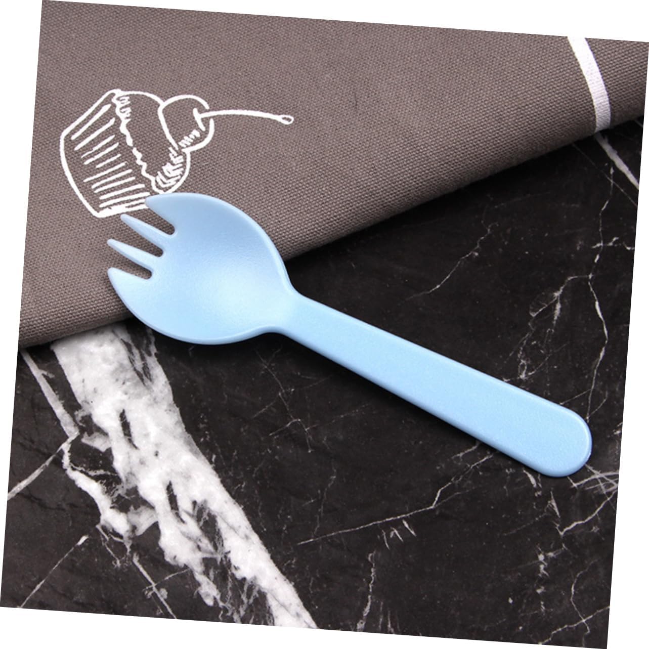 100pcs Eco-friendly Plastic Sporks Forks Spoons Multi-purpose for Ice Salad Fruit Dessert