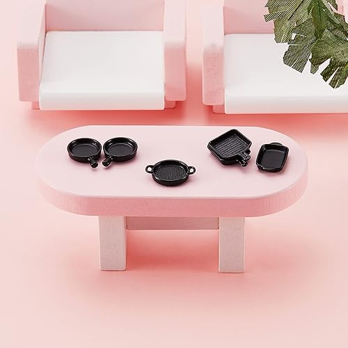 Miniatura 6 de Skylety 8 Pcs Dollhouse Kitchen Accessories Dollhouse Metal Miniature Pots and Pans Mini Kitchen Stovetop Cookware Christmas Role Play Party