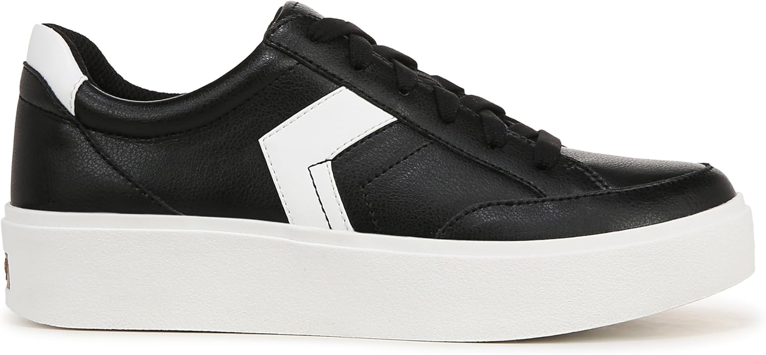Dr. Scholl's Womens Madison Lace Sneaker Black/White Smooth 6 M - Image 6