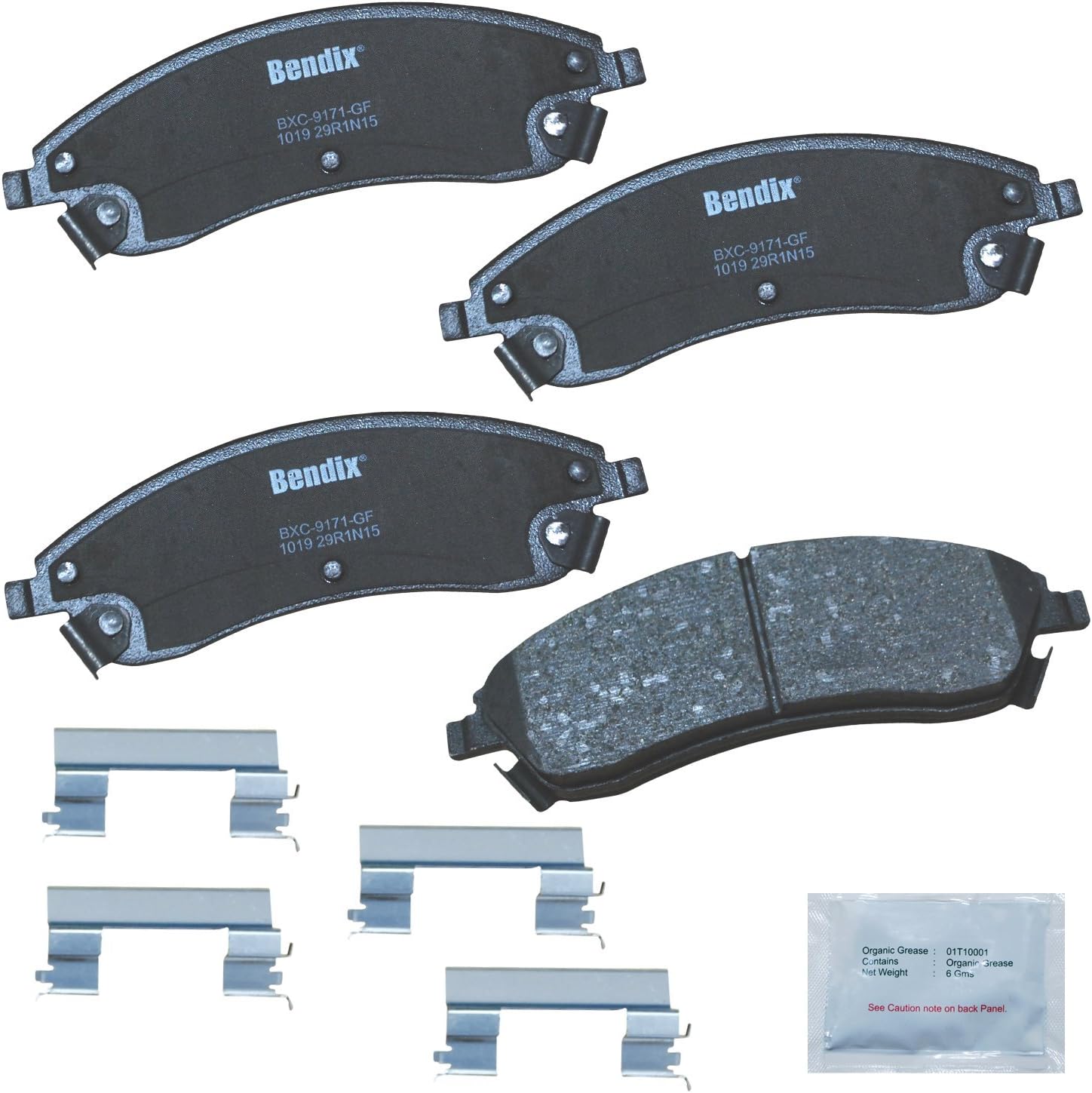 Bendix Priority1 CFC1019 Ceramic Front Brake Pads for Cadillac CTS 2007-2006, SRX 2009-2004, STS 2008-2005, Pontiac Bonneville 2005-2004
