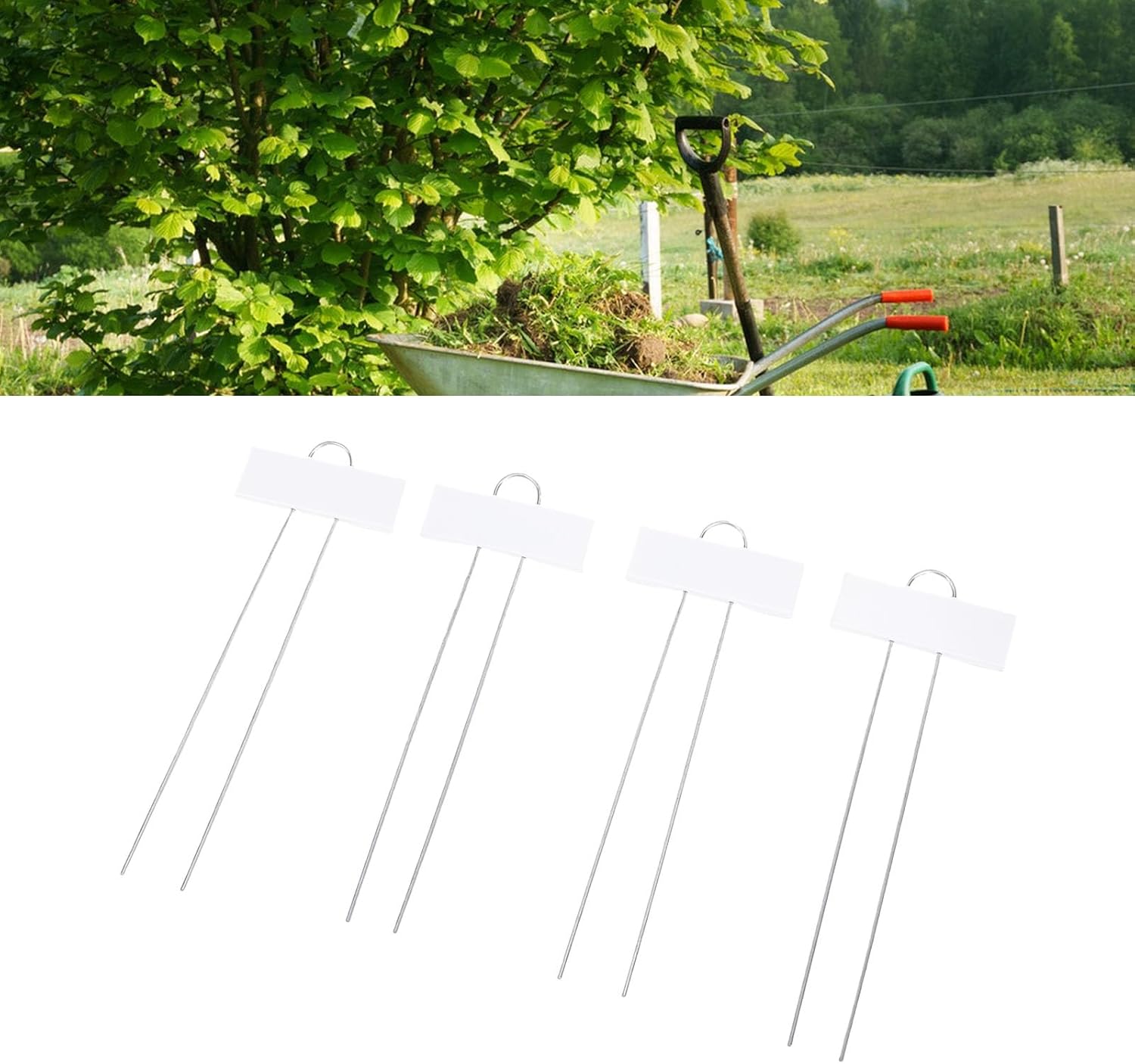 30Pcs Metal Plant Labels Galvanized Steel Garden Markers Weatherproof Reusable Rustproof for Potted Plants Flower Beds Vegetable Gardens with Stylish Metallic Finish (White)