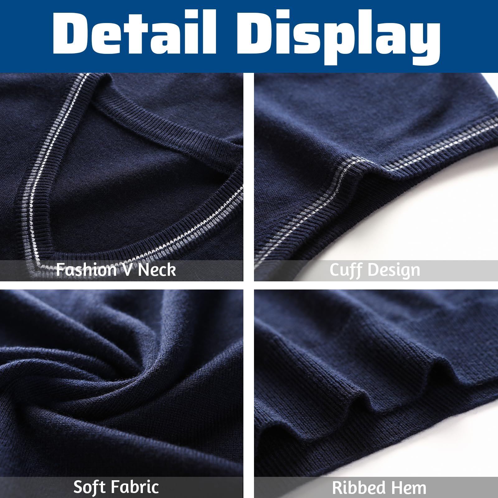 Hombres Cuello en V Chaleco sin Mangas Clásico Negocio de Punto Chalecos Sólido Liso Slim Fit Todos los Partidos Suéter Camisetas Otoño Invierno Casual Pullover Chaleco de Punto Cardigans