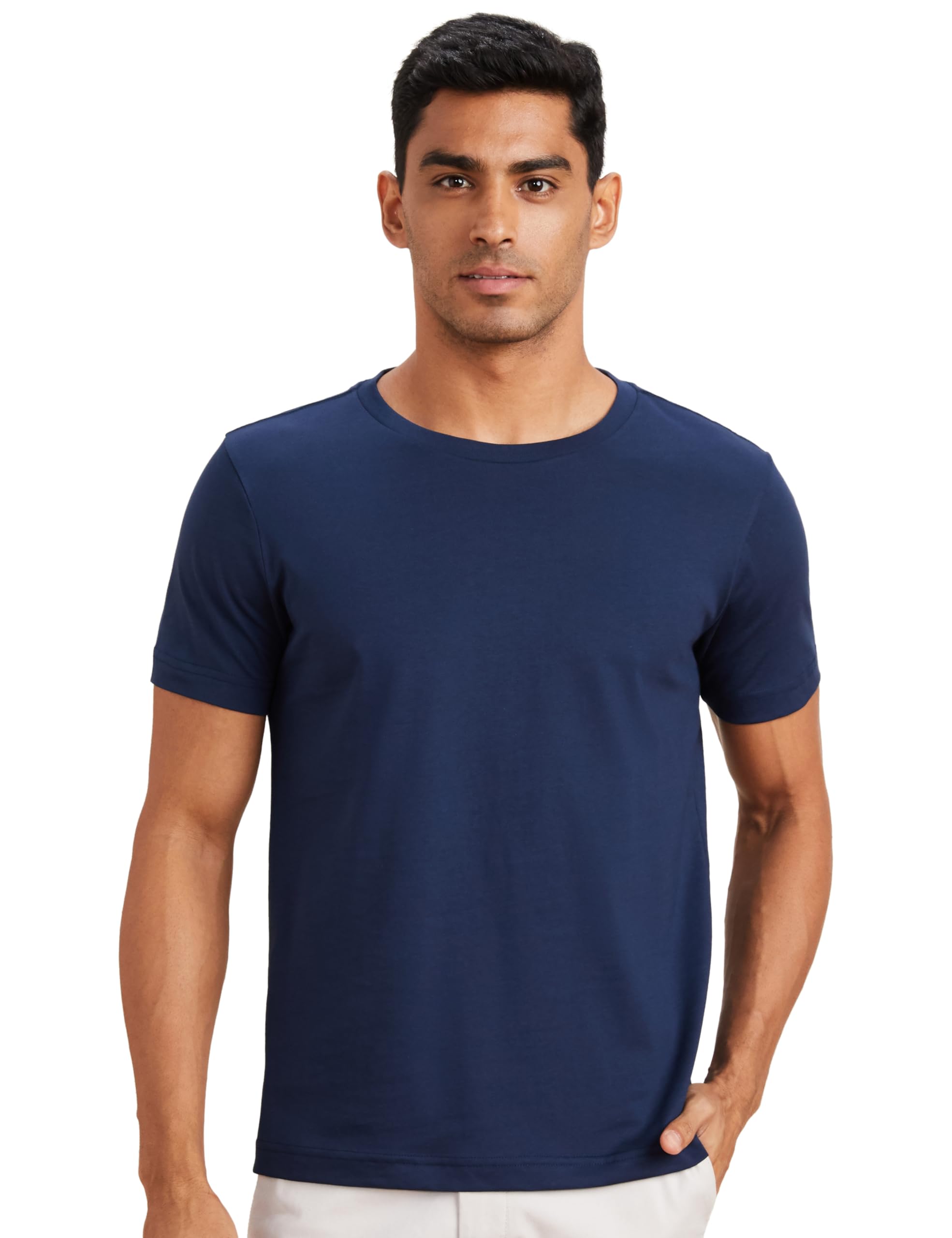 Amazon Brand - SymbolMen's Solid Cotton T Shirt | Round Neck | Half Sleeve | Plain-Regular Fit (Available in Plus Size and Combo Packs)