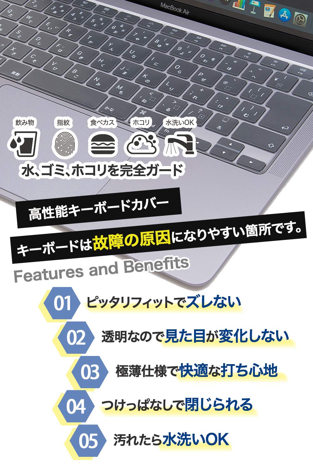 Amazon | MacBook Air 2020【傷防止3点保護セット】液晶 保護フィルム