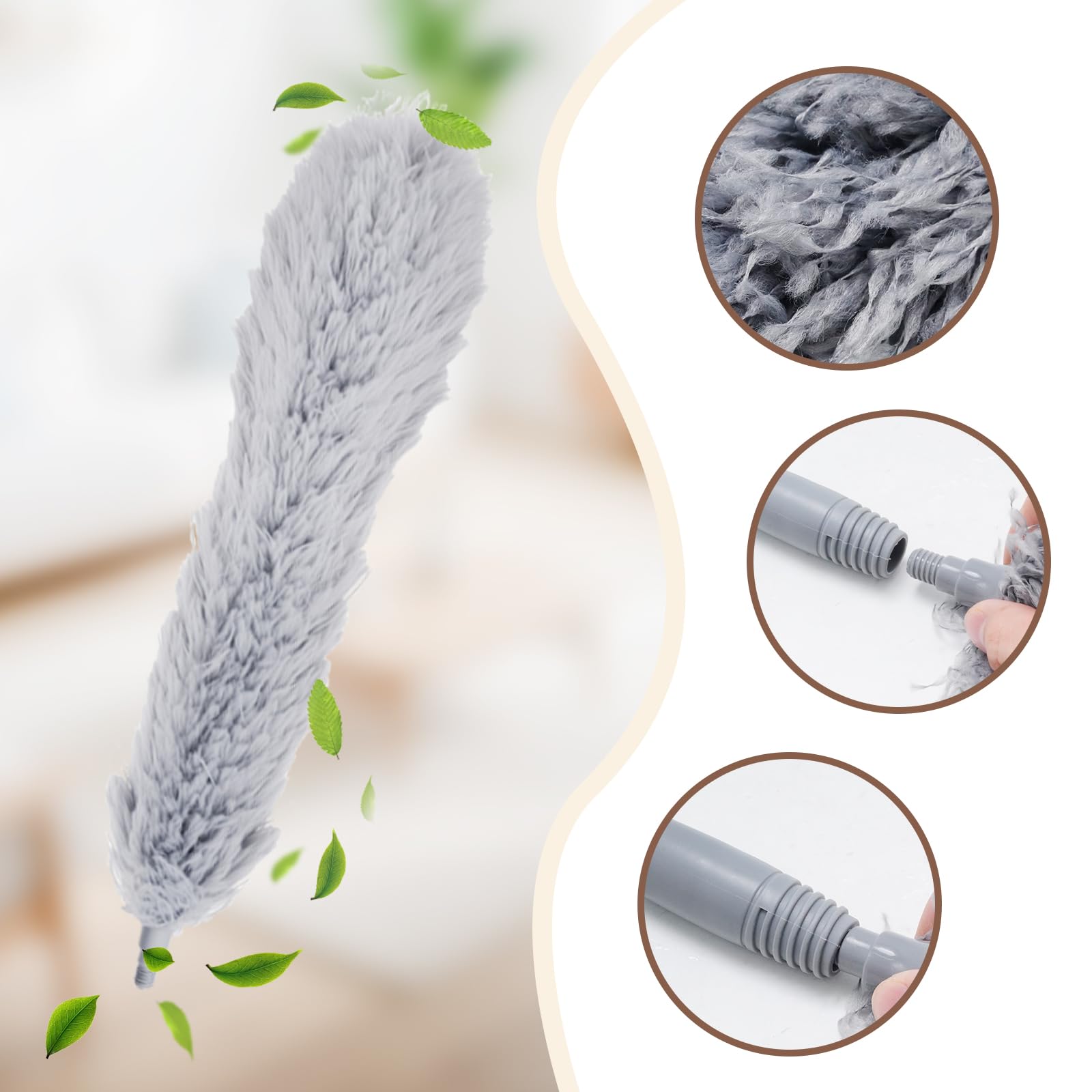 Gutter Reinigungsbürste Kit, Ausziehbare Dachbürste, Gebogenes Designwerkzeug, Geeignet für die Reinigung von Dachrinnen und für die Gartenarbeit im Haushalt