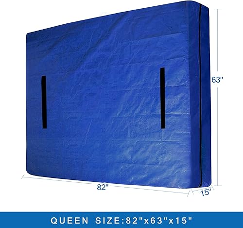 Miniatura 6 de Bolsas de colchón para mudanza y almacenamiento, tamaño individual XL, funda de colchón impermeable para mudanza con asas resistentes, cremallera