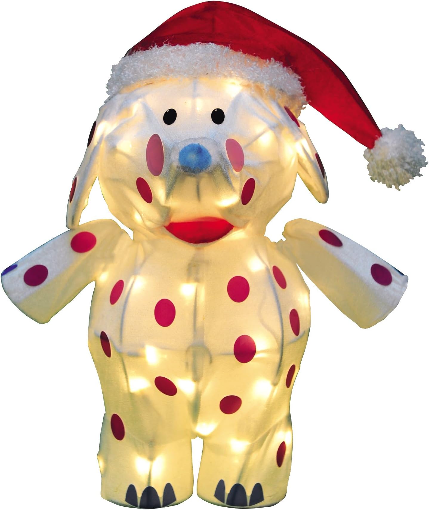 ProductWorks 18-Inch Pre-Lit 3D Misfit Elephant with Santa Hat Christmas Yard Decoration, 35 Lights