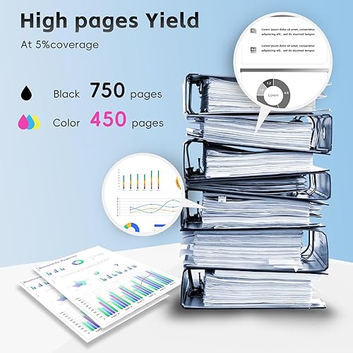 Miniatura 2 de Paquete combinado de cartuchos de tinta 65XL remanufacturados para HP Ink 65 de alto rendimiento para HP Deskjet 3700 3755 3752 3772 2600 2652 2655