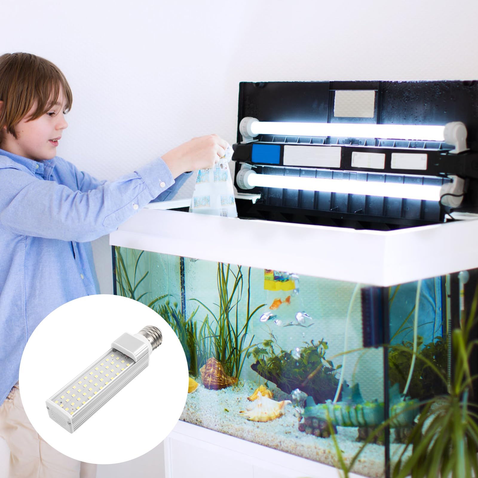 iplusmile Lampadine Acquario - 9W E27 Luce a LED Luci per Acquari - Lampada di risparmio energetico Lampadine a Vite Lampada