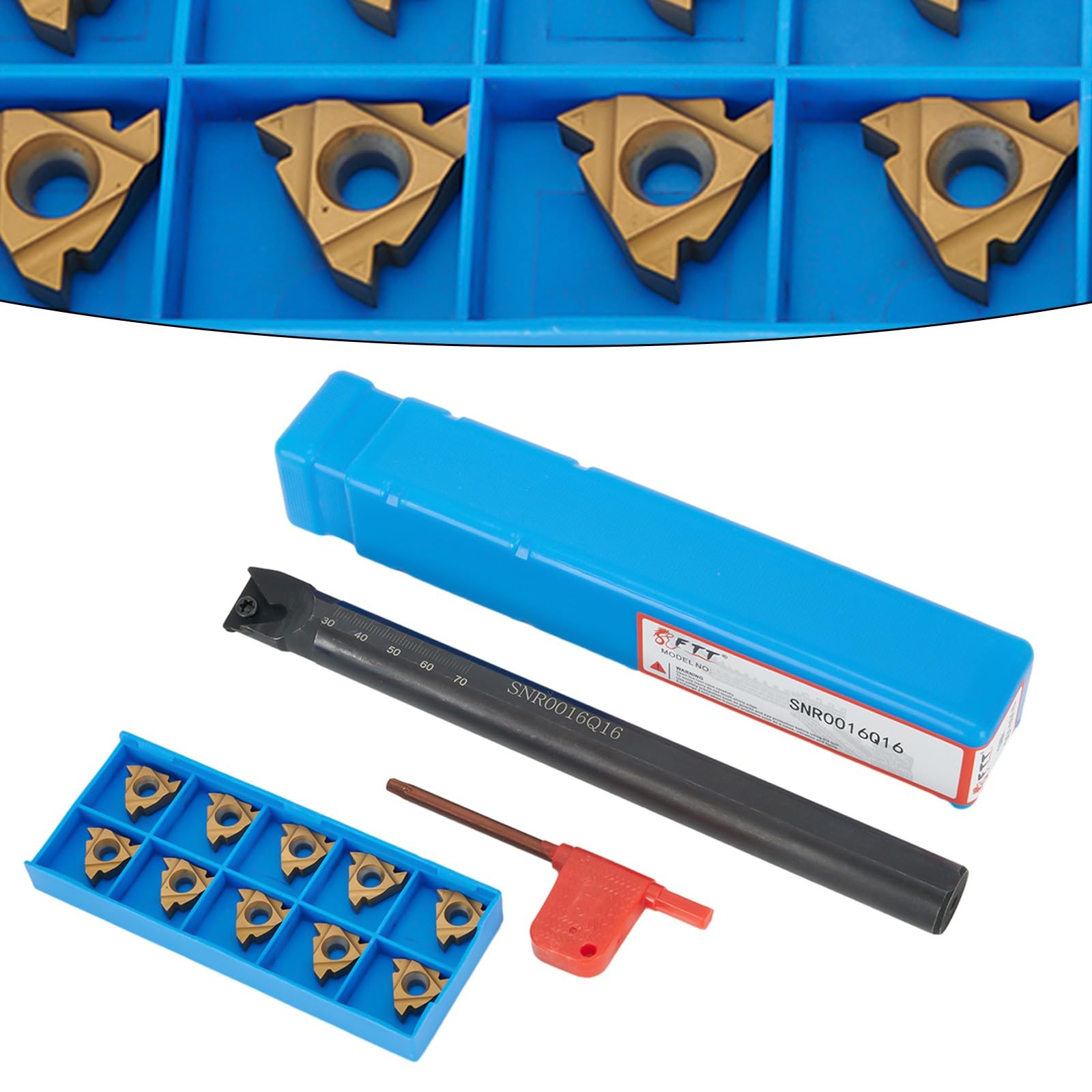 1 jeu de plaques de coupe réversibles 16IR AG60 SNR0016Q16 16 mm 5/8" CNC pour filetage intérieur, porte-outils de filetage CNC