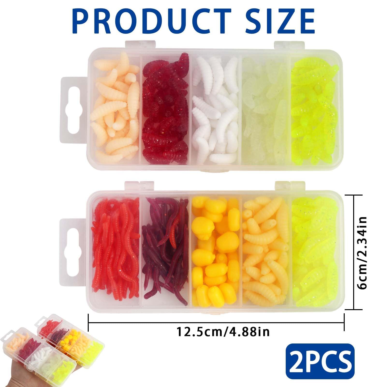 Appât Artificiel Crappie Leurres Asticots Souples Pour Pêche | 50 Pièces | 2,5cm | PVC Réaliste | Pour Truite Et Carpe Pêche Sportive