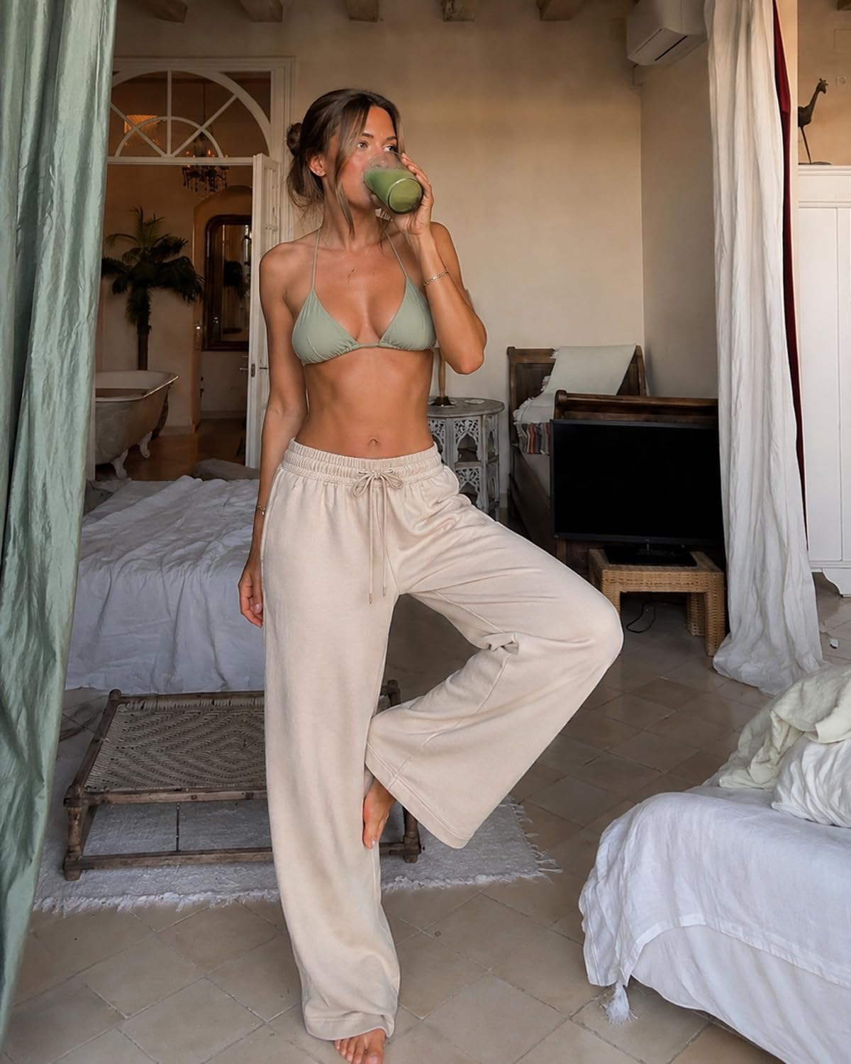 Zylioo Pantaloni da jogging lunghi da donna, pantaloni sportivi lunghi estivi, pantaloni da allenamento, pantaloni estivi