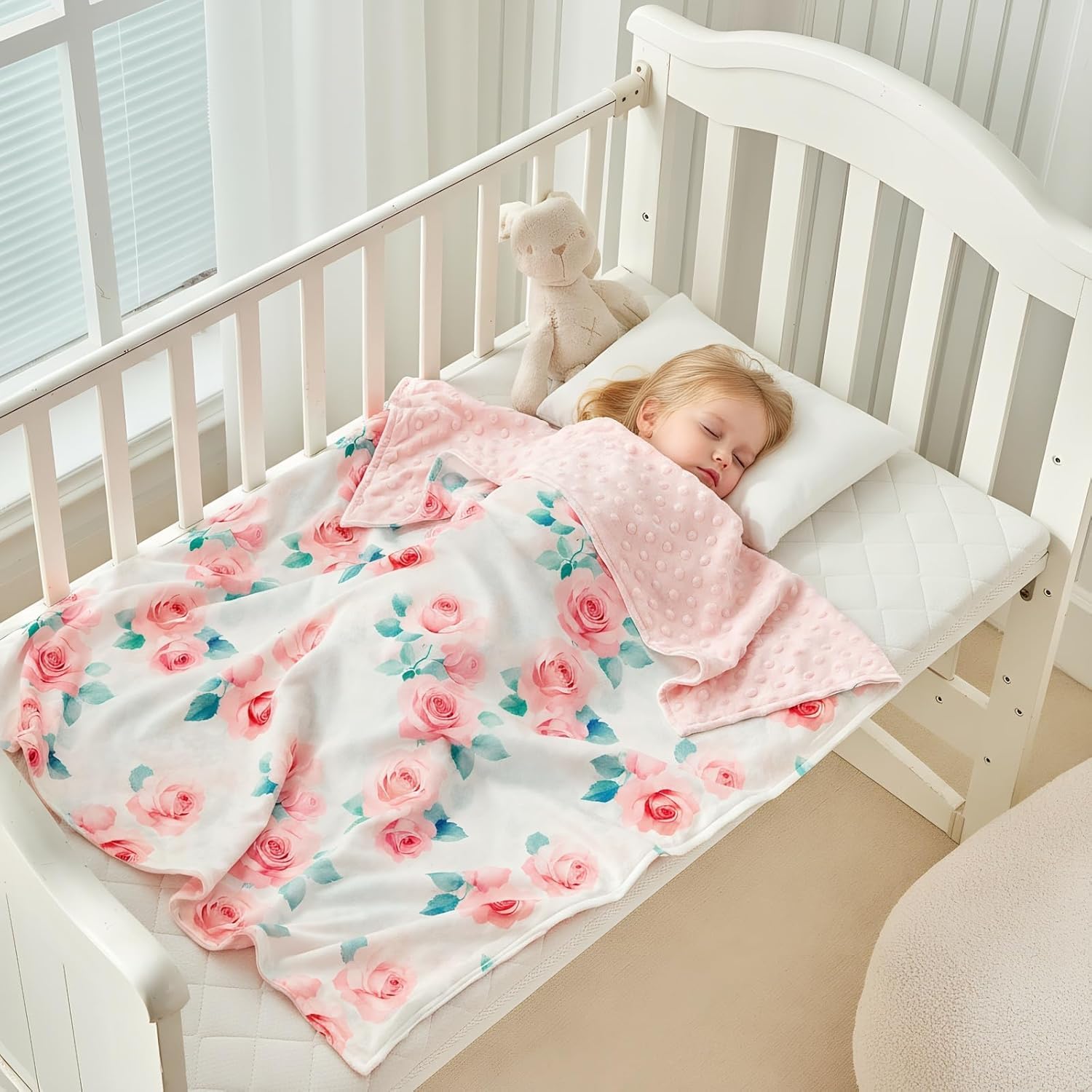 JHCHMX Floral 75x100cm Baby Blanket Ultra Soft Breathable and Warm Swaddle Blanket Portable Sleeping Blanket for Newborns,Unisex - Image 3