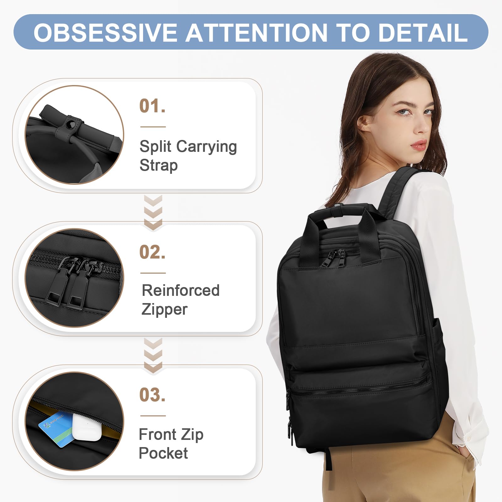 UPPACK Zaino Ryanair 40x20x25 Zaino Da Viaggio aereo Bagaglio a Mano Donna Zaino Borse da Cabina Borsa da Viaggio aereo Zaino per PC Impermeabile Casual Daypack