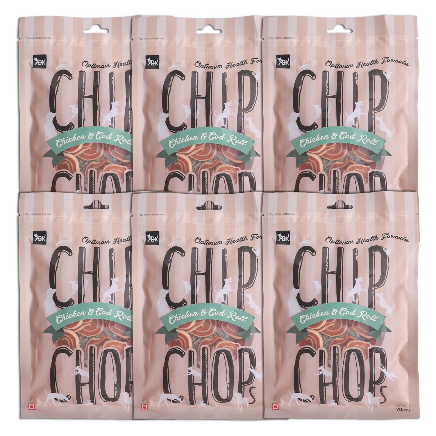 Chip Chops Chicken & Codfish Roll Dog Treats, Highly Nutritional & Digestible, Suitable for All Dog Breeds, 70g Each (Pack of 6) (B00O43Q2YC) Amazon Price History, Amazon Price Tracker