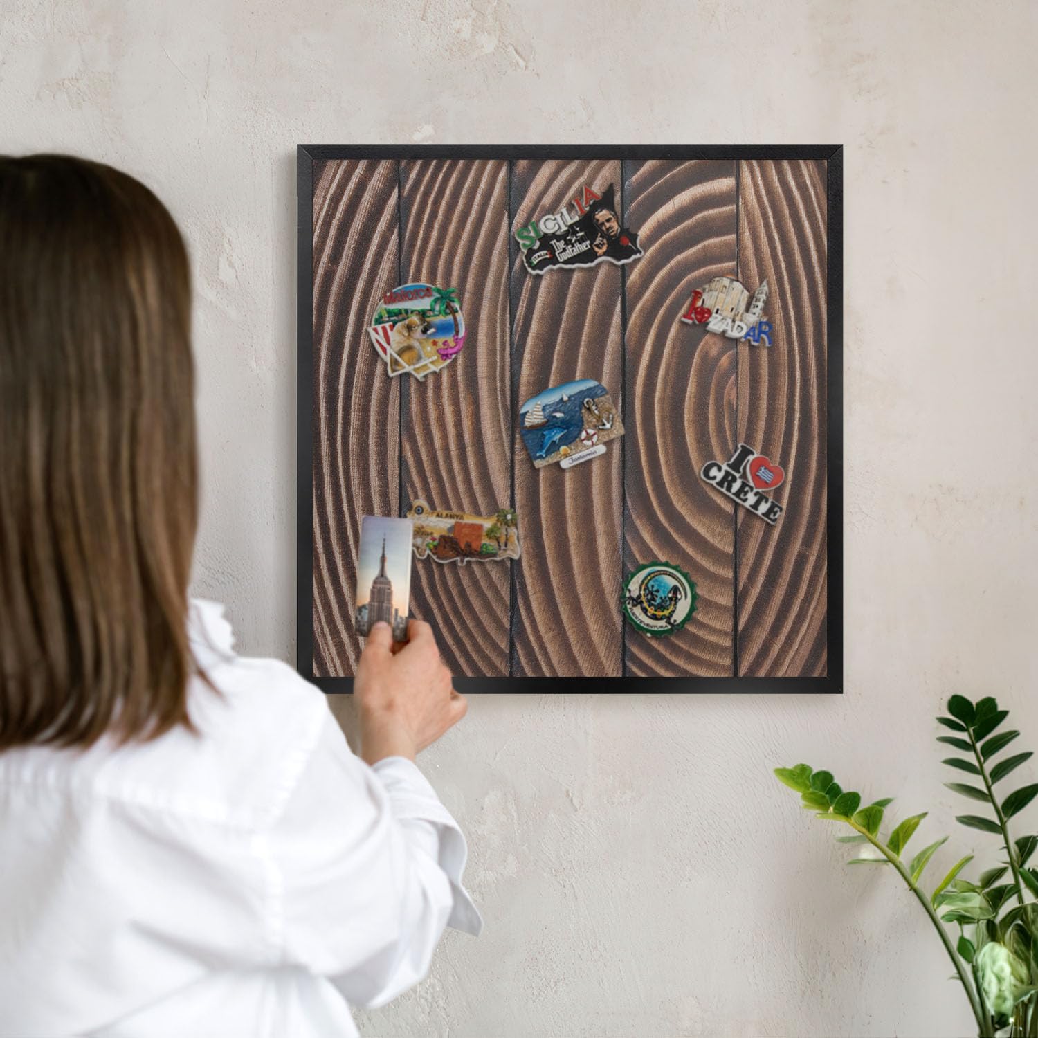 Pizarra de Pared para el Menú del Día 50x50 struttura in legno Marco Negro | Pizarra | Organizador | de Pared | Tablón | Anuncios | Decorativo | Recordatorio | Notas | Planificador | Semanal | Menú