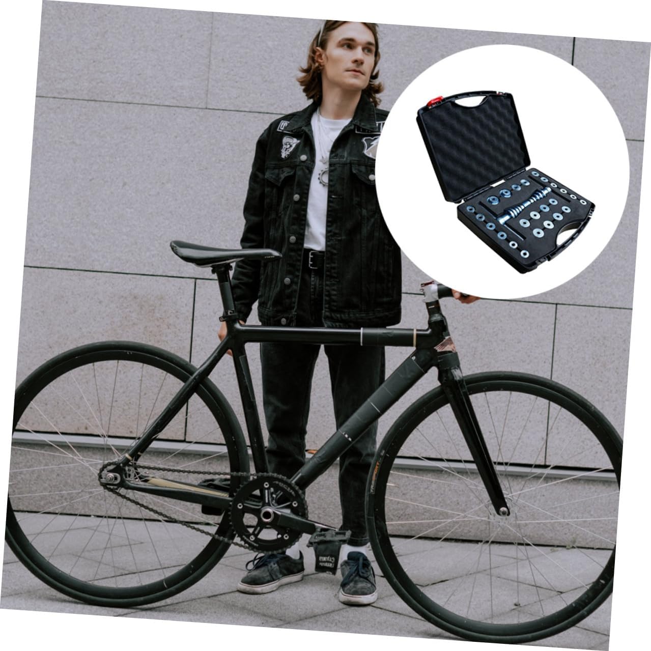 ABOOFAN Bike Bearing Press Kit Bike Bottom Bracket Installation Tool Alloy Static Press-in Set Cycling Repair Accessories