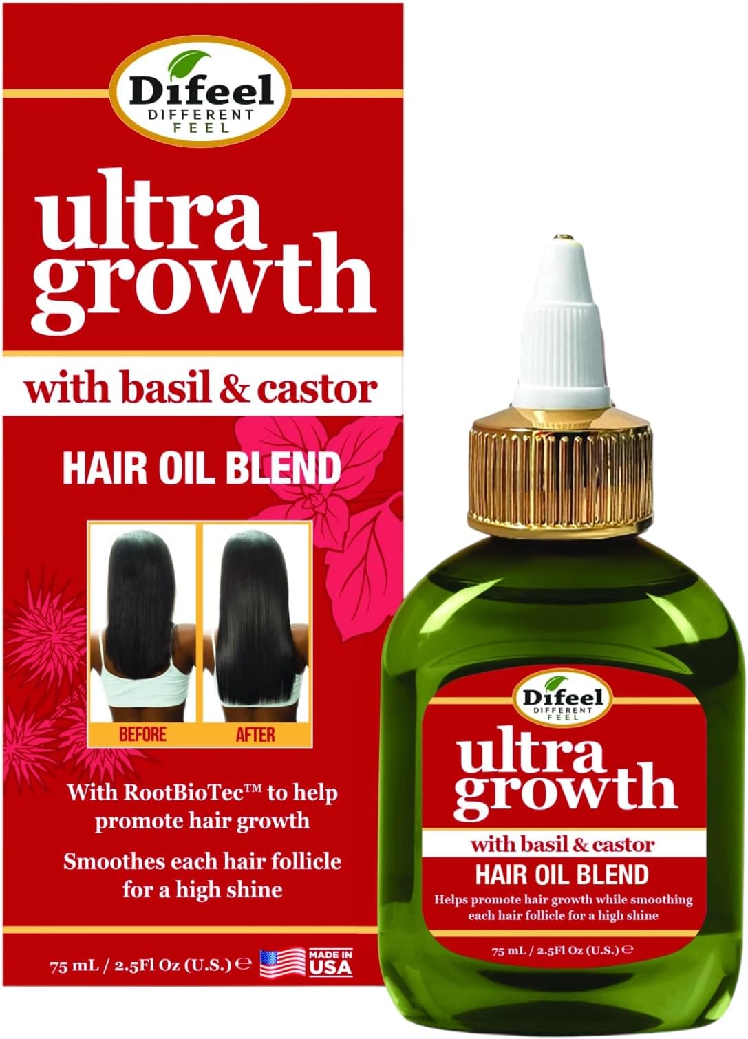 Ultra Hair Growth Oil Infused with Basil and Castor Oil 70 grams