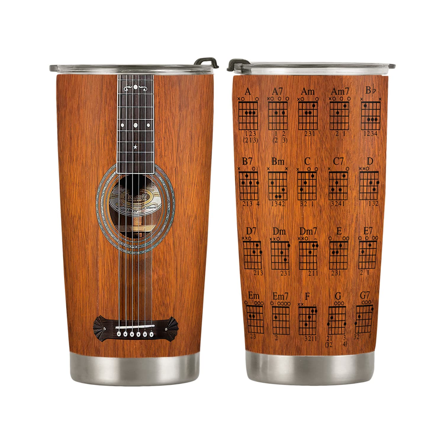 Amazon.com: 20oz Acoustic Guitar, Guitar Gifts, Chords Guitar Tumbler ...