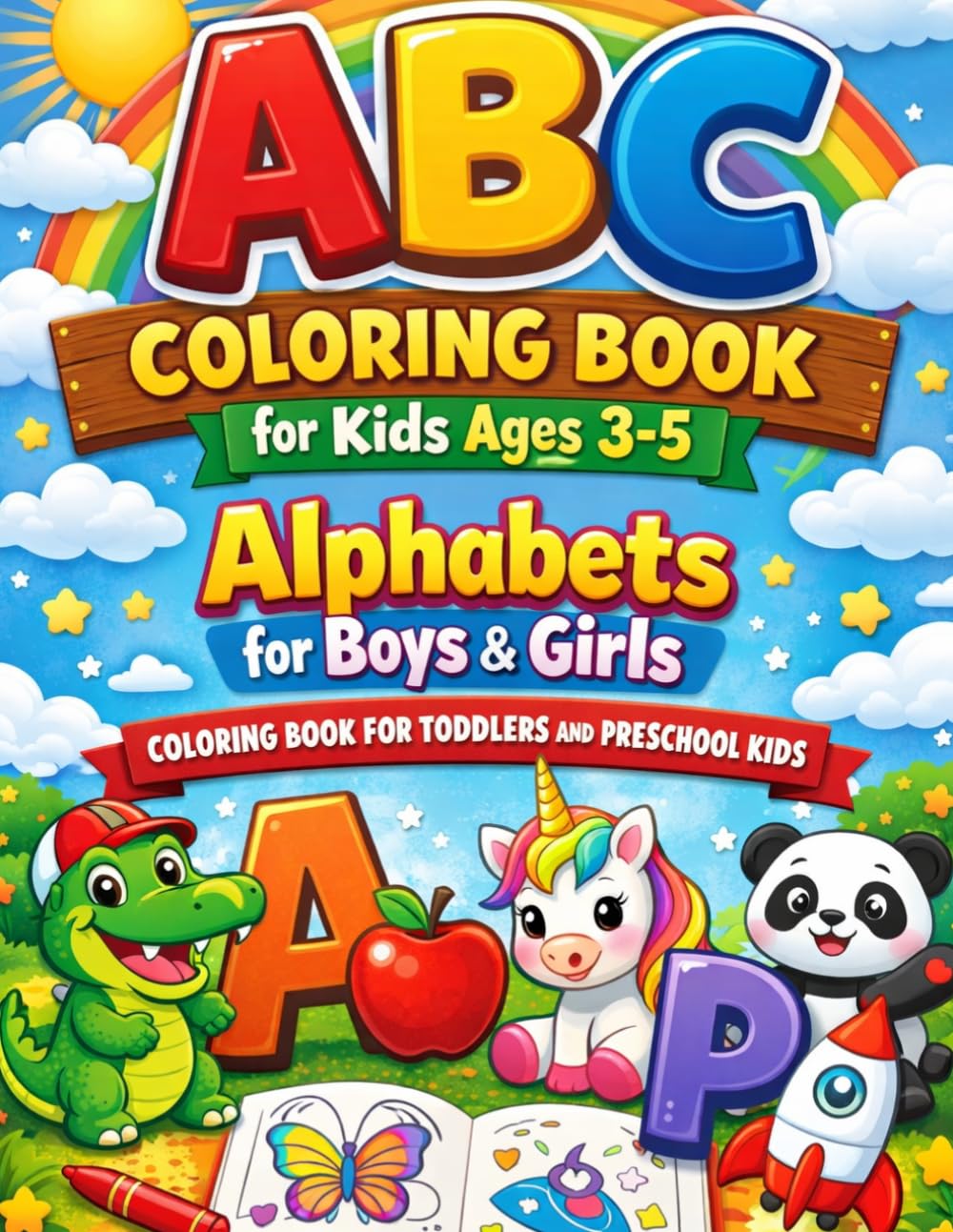 ABC coloring book for kids ages 3-5: Alphabets for boys & girls | coloring book for toddlers and preschool kids