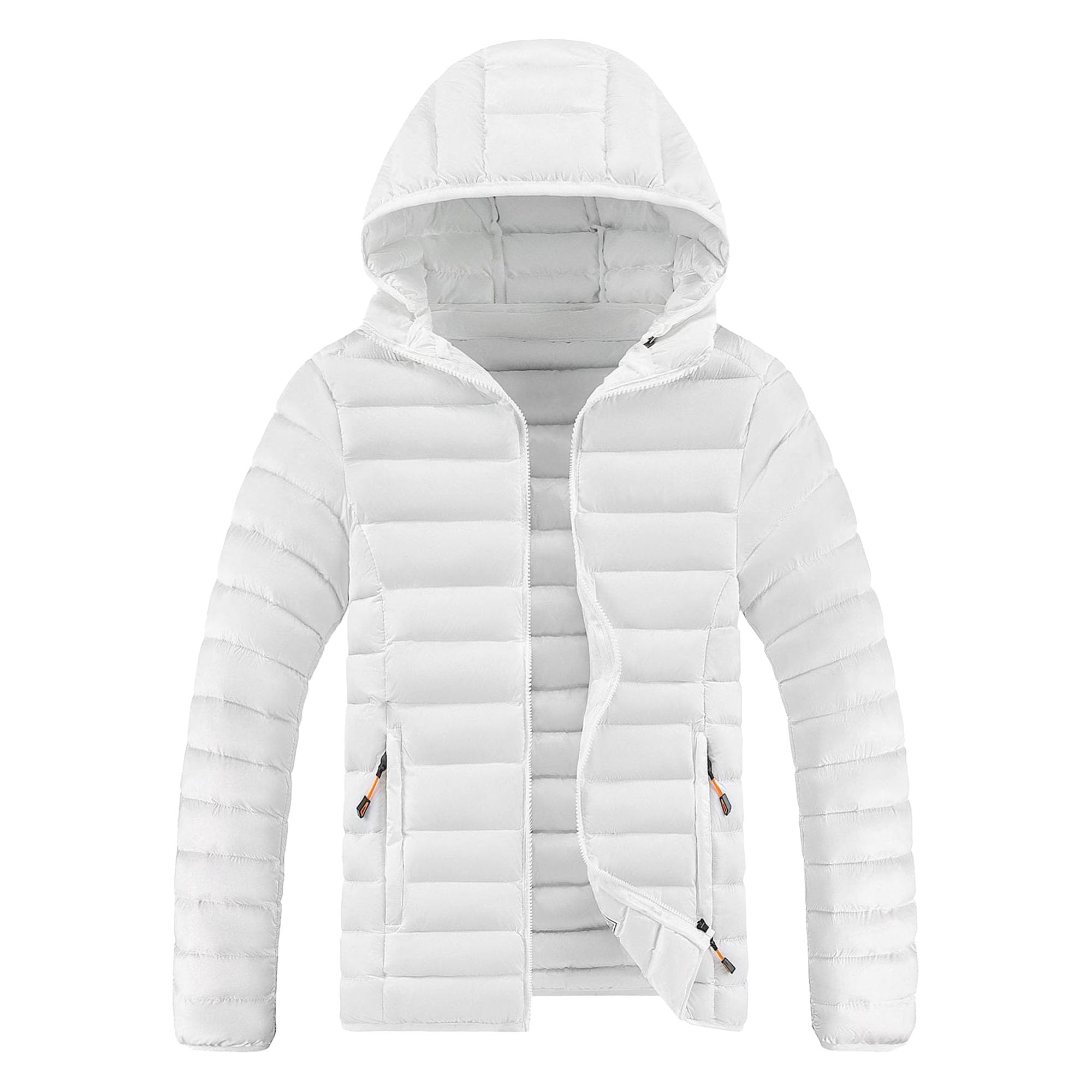 DGKaxiyaHM Veste Bouffante à Capuche Pour Hommes Manteau D'Hiver Matelassé LéGer De Couleur Unie Veste En Duvet MatelasséE Coupe-Vent