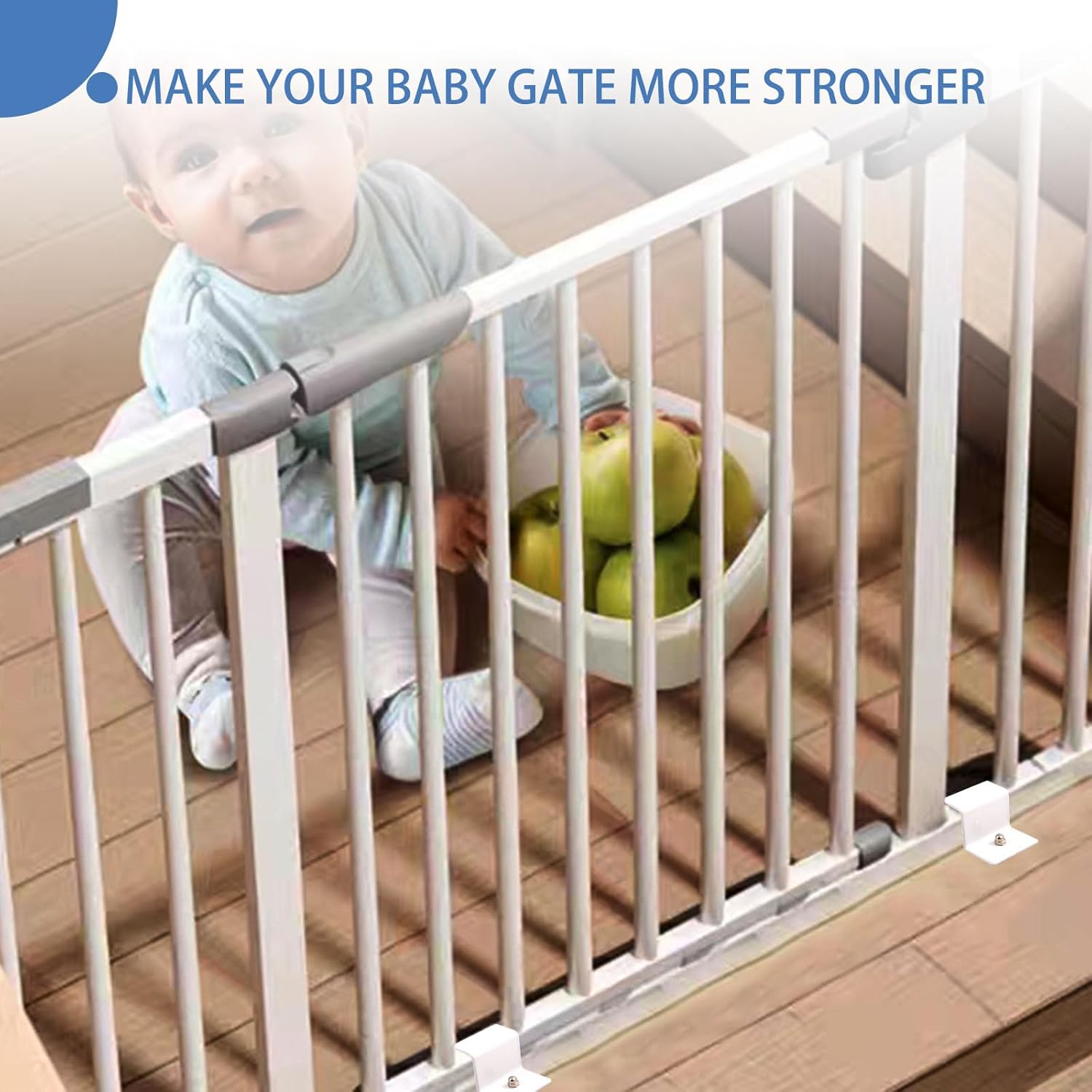 Support Feet for Metal Pet Gate, Baby Gate Reinforcement Accessories, Easy to Assemble, Set of 4 Pcs, Design for 0.78 inches Thickness, Good Choice for Reinforcing Baby Gate