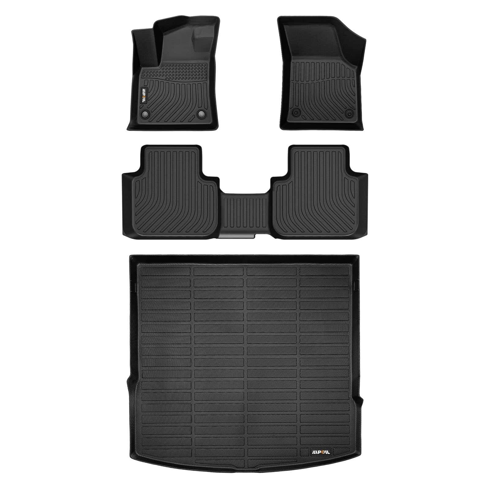 AIPOIL® Floor Mats & Cargo Liner Set for 2020-2025 2026 VW Atlas Cross Sport All Weather Protection TPE Anti-Slip Automotive Full Set Custom