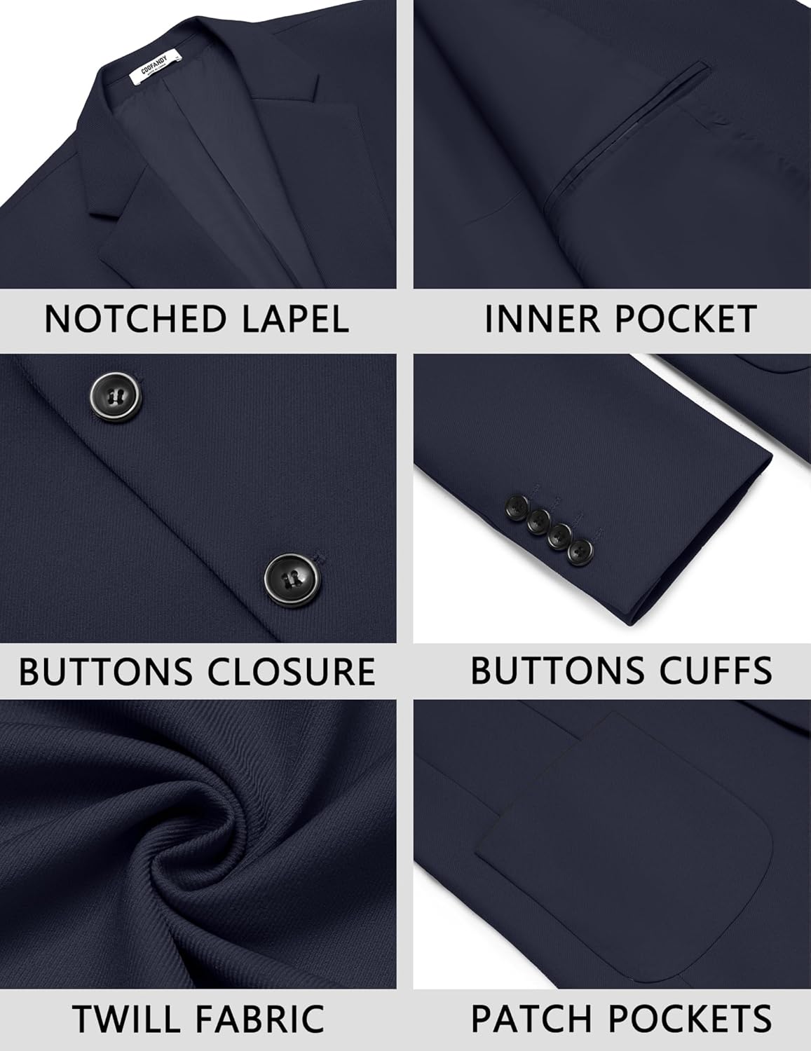 COOFANDY Men's Casual Blazer Jacket Slim Fit Two Button Suit Jackets Lightweight Knit Sport Coat - Image 5