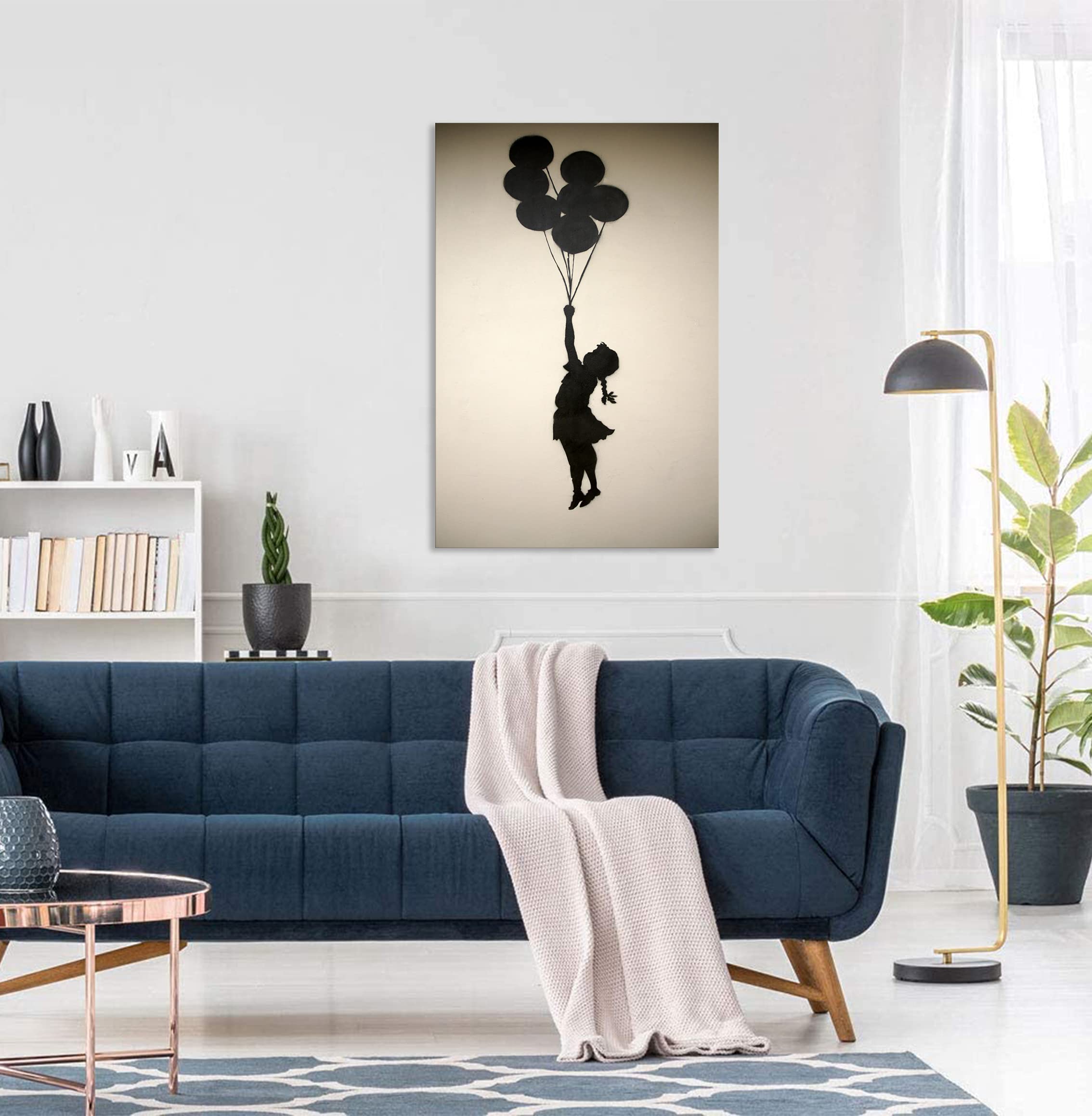 Amazon.co.jp: バンクシー 女の子と風船 アートパネル 絵画 大きい