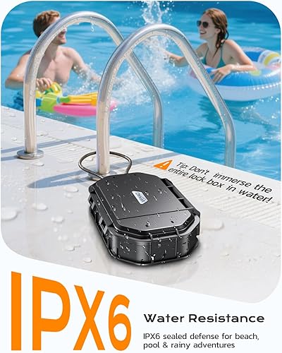 Miniatura 3 de Caja de seguridad portátil de viaje, impermeable y duradera, combinación de 4 dígitos, antirrobo, caja de seguridad personal con cable de acero