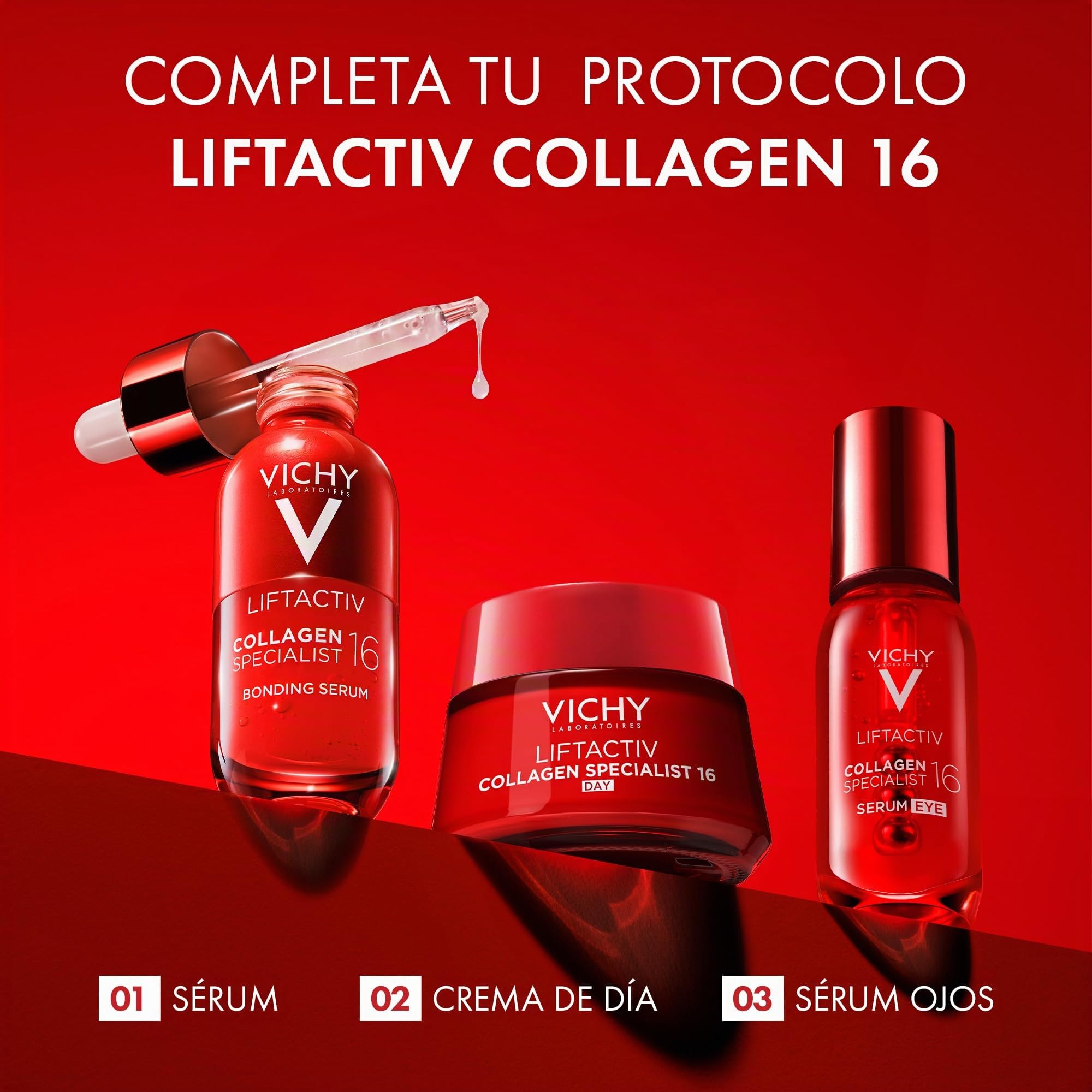 Vichy, Liftactiv Collagen 16, Sérum para el contorno de ojos, 15 ml | Primer sérum para el contorno de ojos con Tecnología Co-Bonding; rejuvenece la mirada en tan solo 2 semanas.