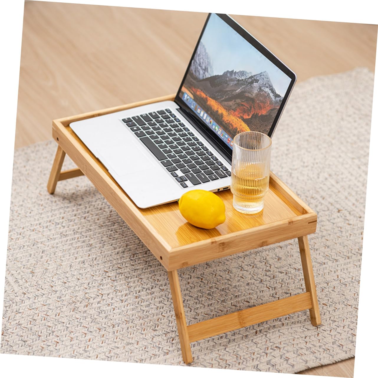 Hemoton Foldable Laptop Desk Multi-Purpose Bed Tray Table for Study Reading and Meals Portable Desk for Home Office and Outdoor Use