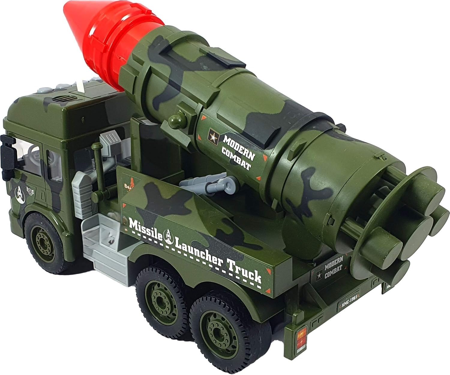 KRIREEN Military Power Missile Launcher Truck Toy - Advanced Missile Military Launcher Friction Power Army Truck Toy with Light & Sound for 3+ Years Old Boys and Girls, Best Gift for kids, (Pack of 1) 2