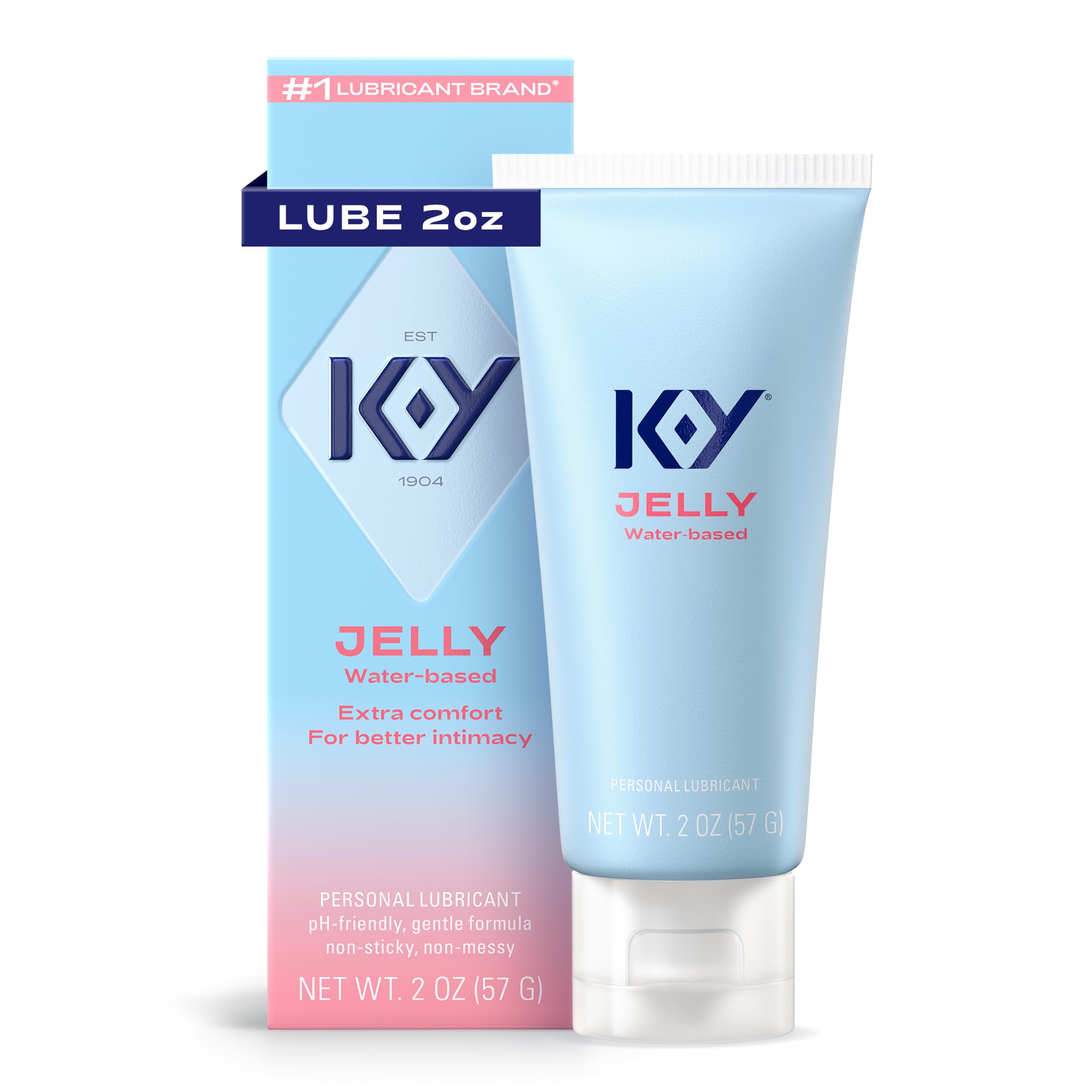 K-Y Lubricant Jelly Water Based Personal Lube For Women, Blue, Fragnance Free, 2 Oz