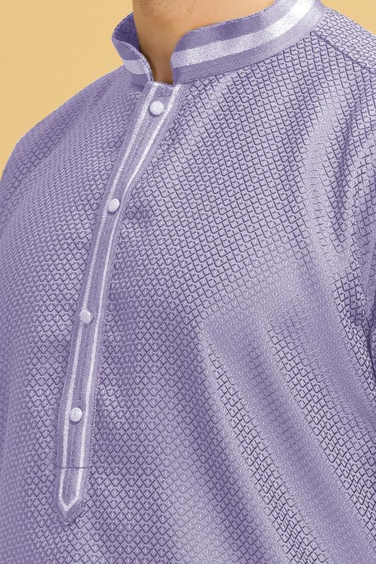 Image of BE ACTIVE Cotton Jacquard Blend Kurta for Men | Traditional and Elegant Design | Full Sleeve Kurta