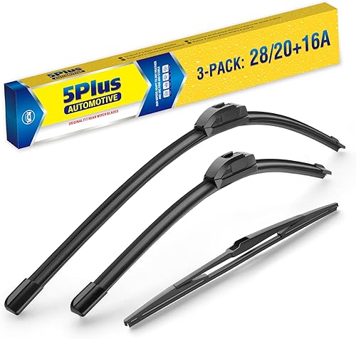 Escobillas limpiaparabrisas de repuesto, 28 + 20 pulgadas, escobilla limpiaparabrisas trasera de 16 pulgadas (paquete de 3 unidades)