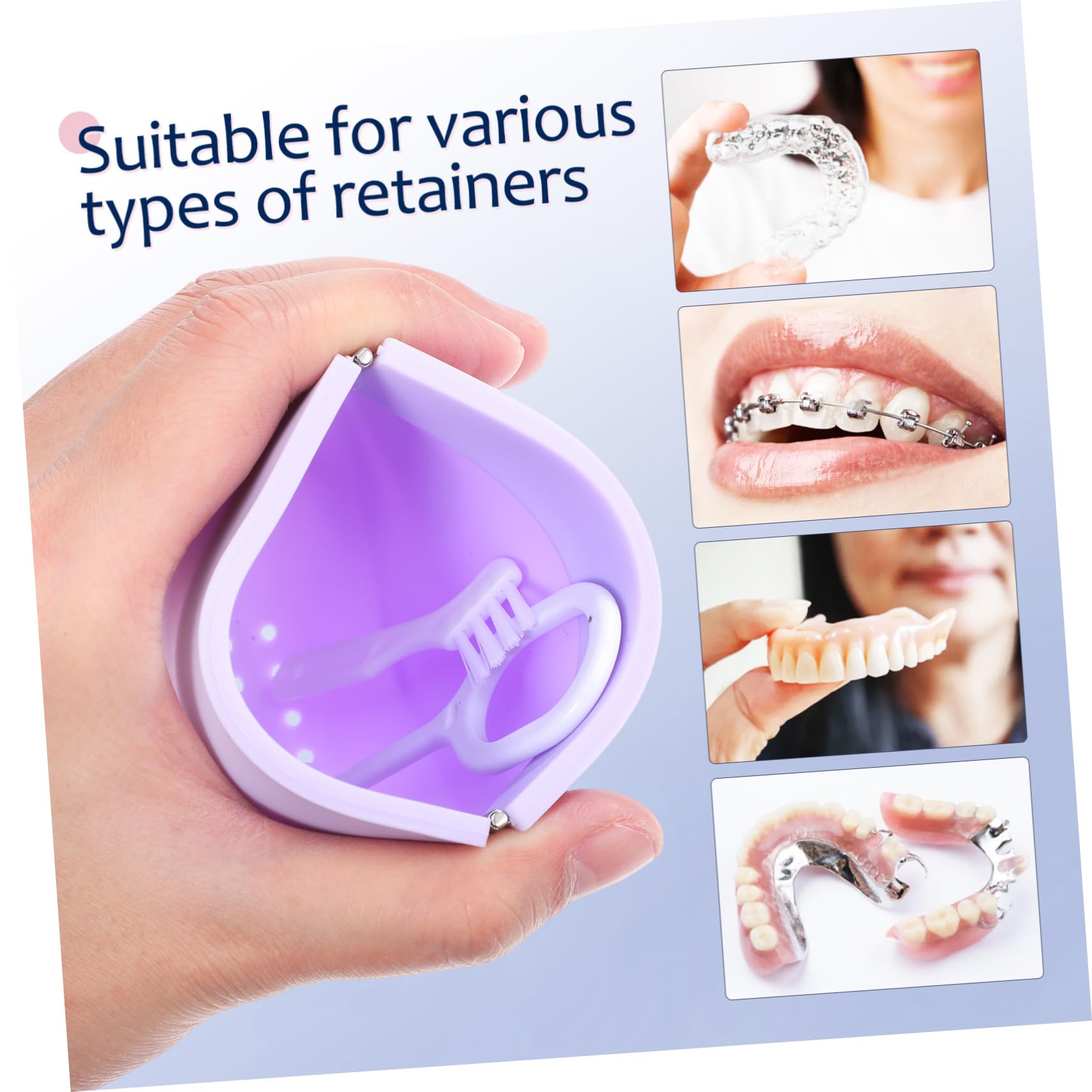 Custodia Retainer in Silicone 4 Pezzi, Custodia Sottile | Chiusura Ermetica, Leggera, Rosa, Design Carino, per Pulizia e Conservazione