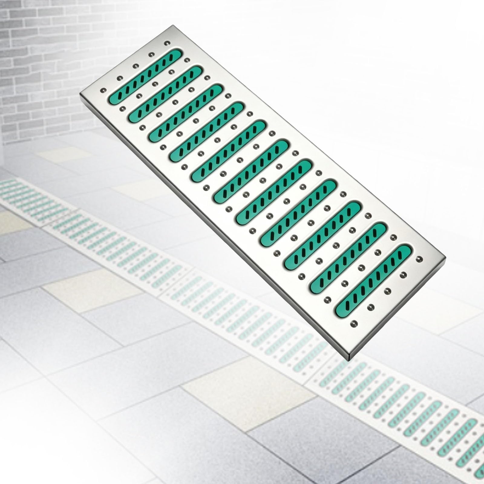 Rejilla de Drenaje, Tira de Rejilla de rebosadero empalmable | Cubierta de rejilla para exteriores, material de acero inoxidable, para entradas de vehículos, patios(B,20cm)