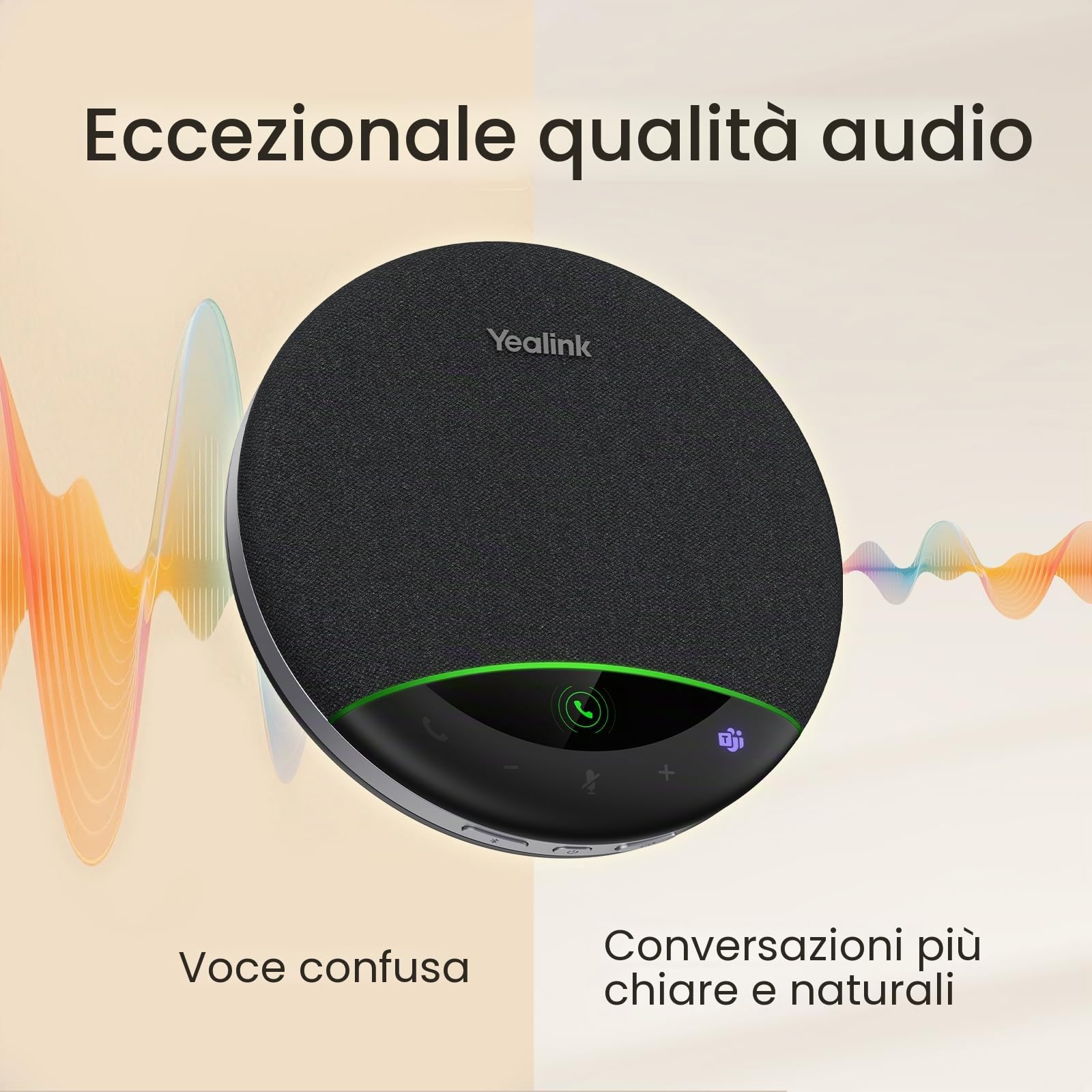 Yealink SP96 Altoparlante Bluetooth per conferenze, altoparlante wireless portatile con portata di 30 m, 6 microfoni ANC, 26 ore di autonomia in conversazione, microfono per conferenze per 12 persone
