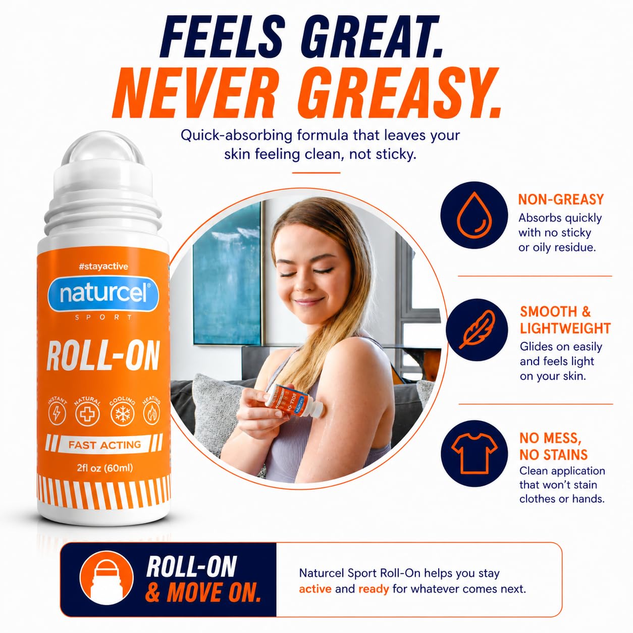Roll-On, Topical Reliever for Aches and Pains of Muscles and Joints, Cooling, Fast Acting, Mess Free Massage Roller, Colorless (2 Fl Oz) — Amazon image 7