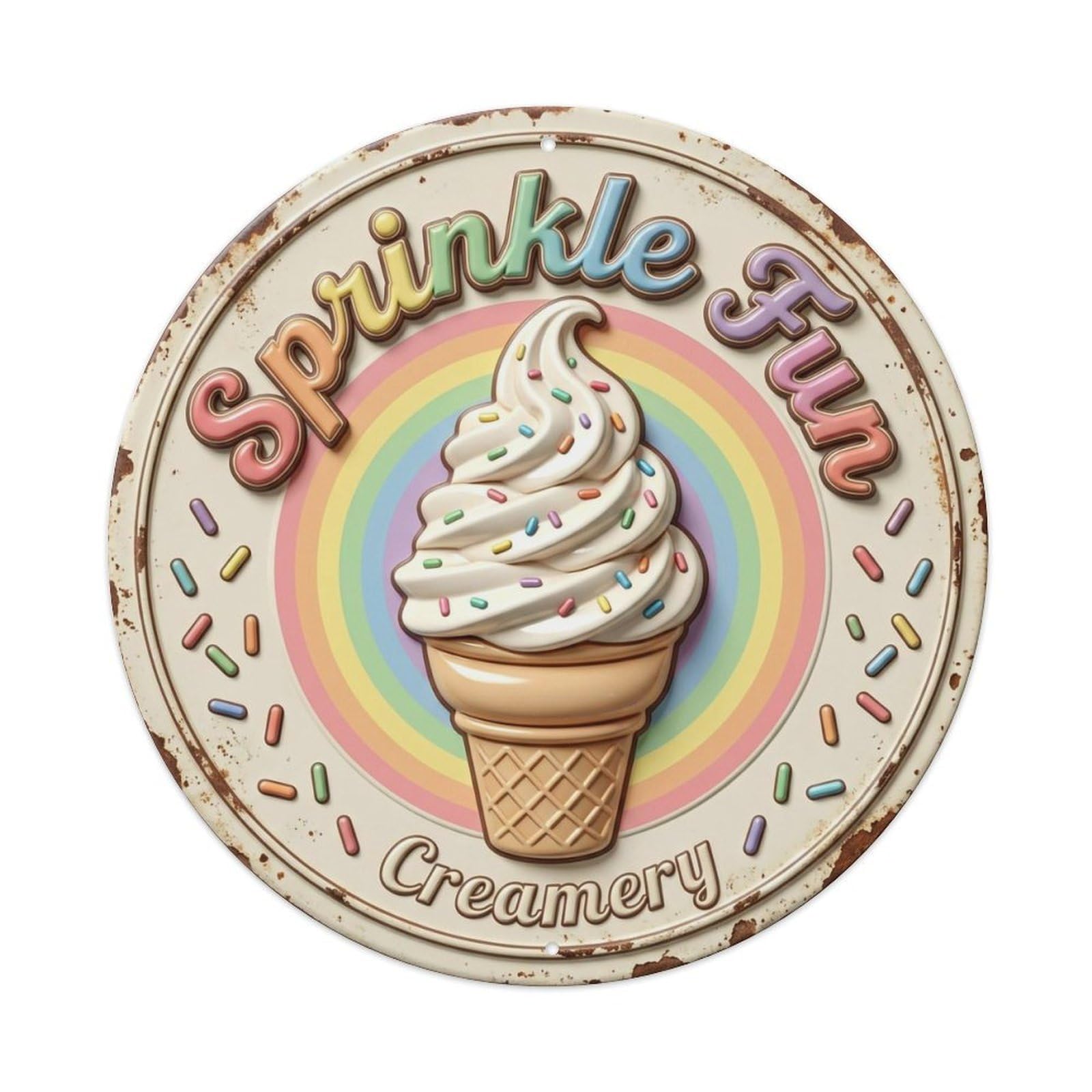 Sprinkle Fun Creamery Classic Metal Tin Sign