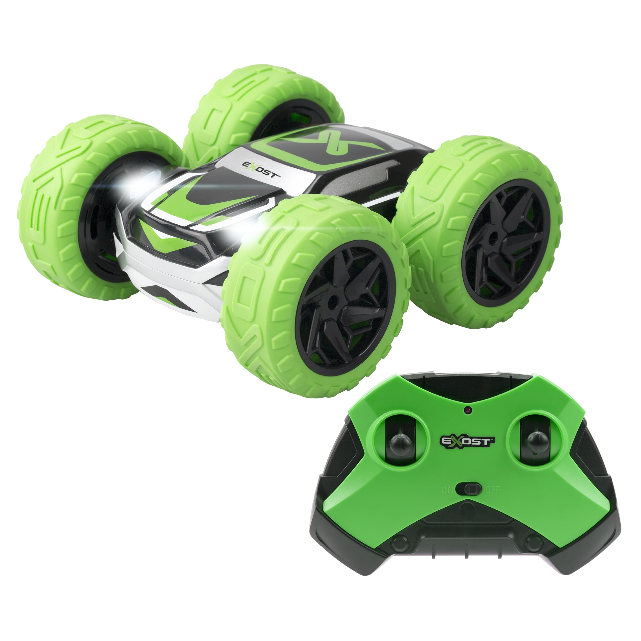 Silverlit - Exost Voiture Télécommandée Tout-Terrain 360 Cross - Batterie Rechargeable - Conduite sur 2 Faces à 360° + Phares LED - Vitesse : 12km/h - Jouet pour Enfants dès 5 Ans