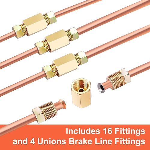 Miniatura 4 de Línea de freno de 316 pulgadas, tubo fácil de doblar, línea de freno con revestimiento de cobre 316 de 25 pies + 16 accesorios de línea de freno y 4